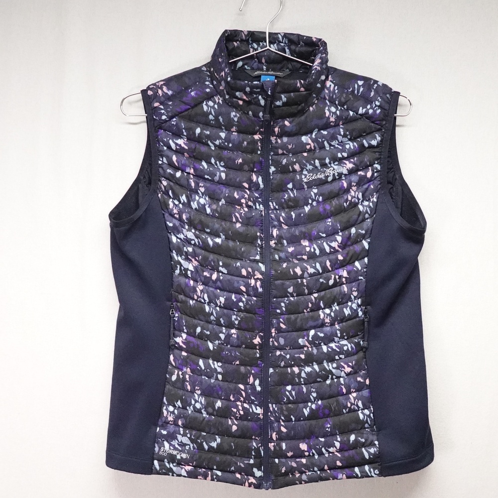Eddie Bauer Vest Womens Medium Floral First Ascent Strormdown Puffer Zip